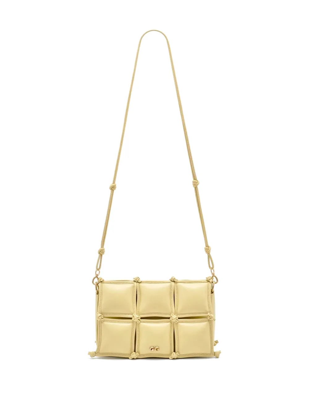 Cult Gaia Prue geknoopte gewatteerde crossbodytas - Beige
