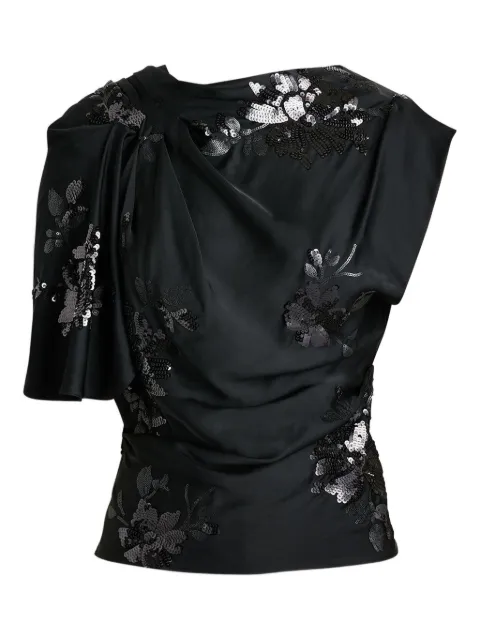 Scanlan Theodore blusa satinada bordada con lentejuelas