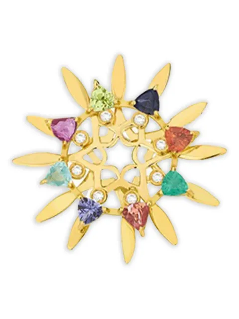 Carol Kauffmann 18kt yellow gold Mandala Sapphire pendant necklace