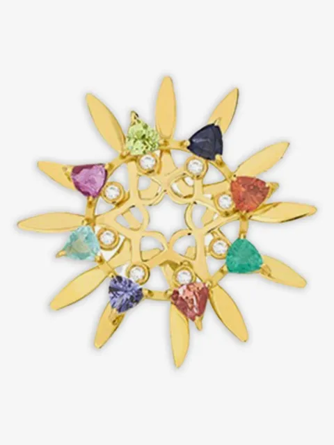 Carol Kauffmann collier Mandala Sapphire en or 18ct à pendentif