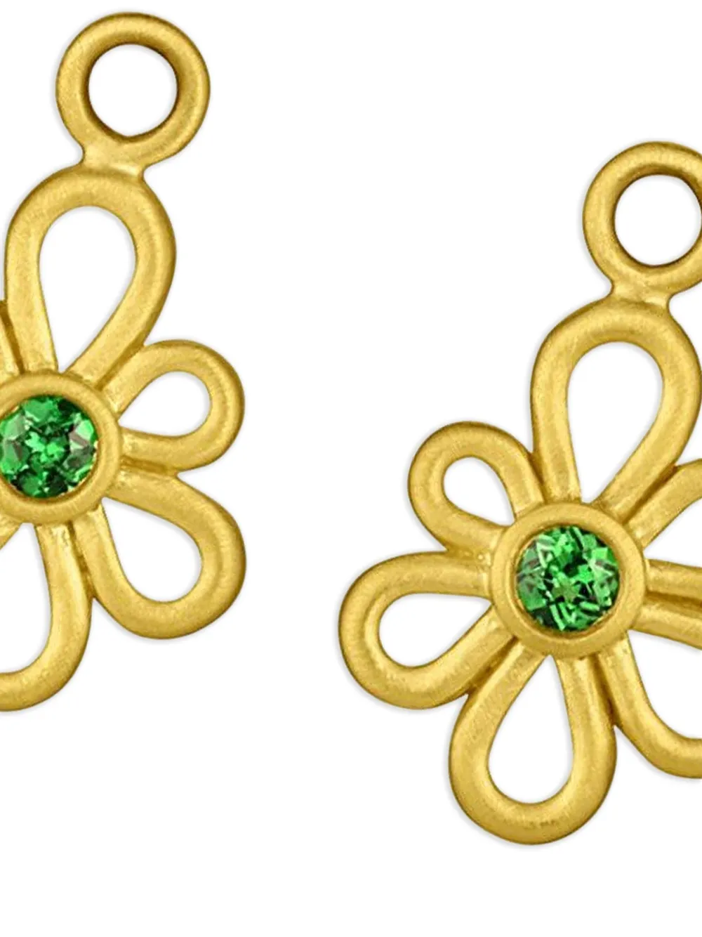 Leigh Maxwell Flora Gold Tsavorite Garnet Earrings In Gold