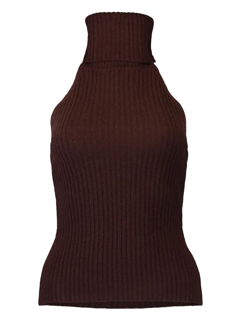 Cara Cara Samson Ribbed Turtleneck Top In Brown