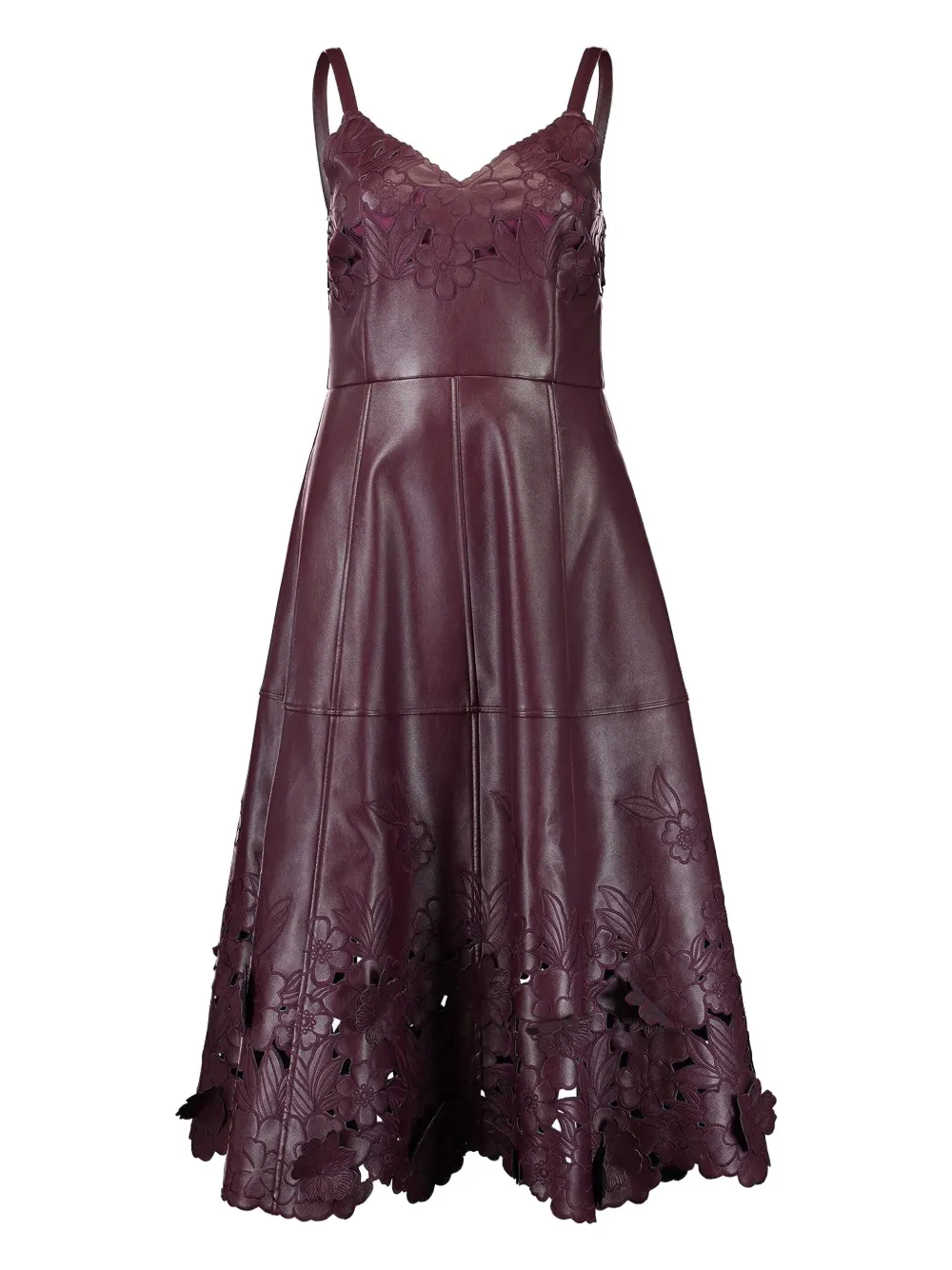Christy Lynn Tahlia floral laser-cut leather dress - パープル Christy Lynn Tahlia floral laser-cut leather dress - パープル