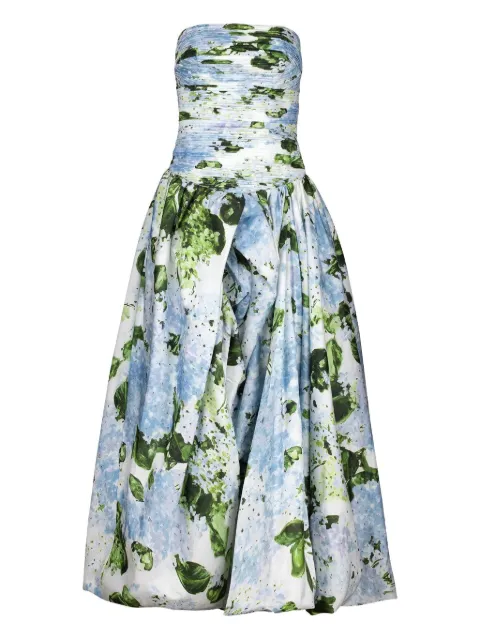 Aje Behold floral-print strapless dress
