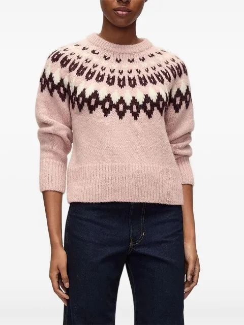 Veronica Beard Anne fairisle puff-sleeve sweater