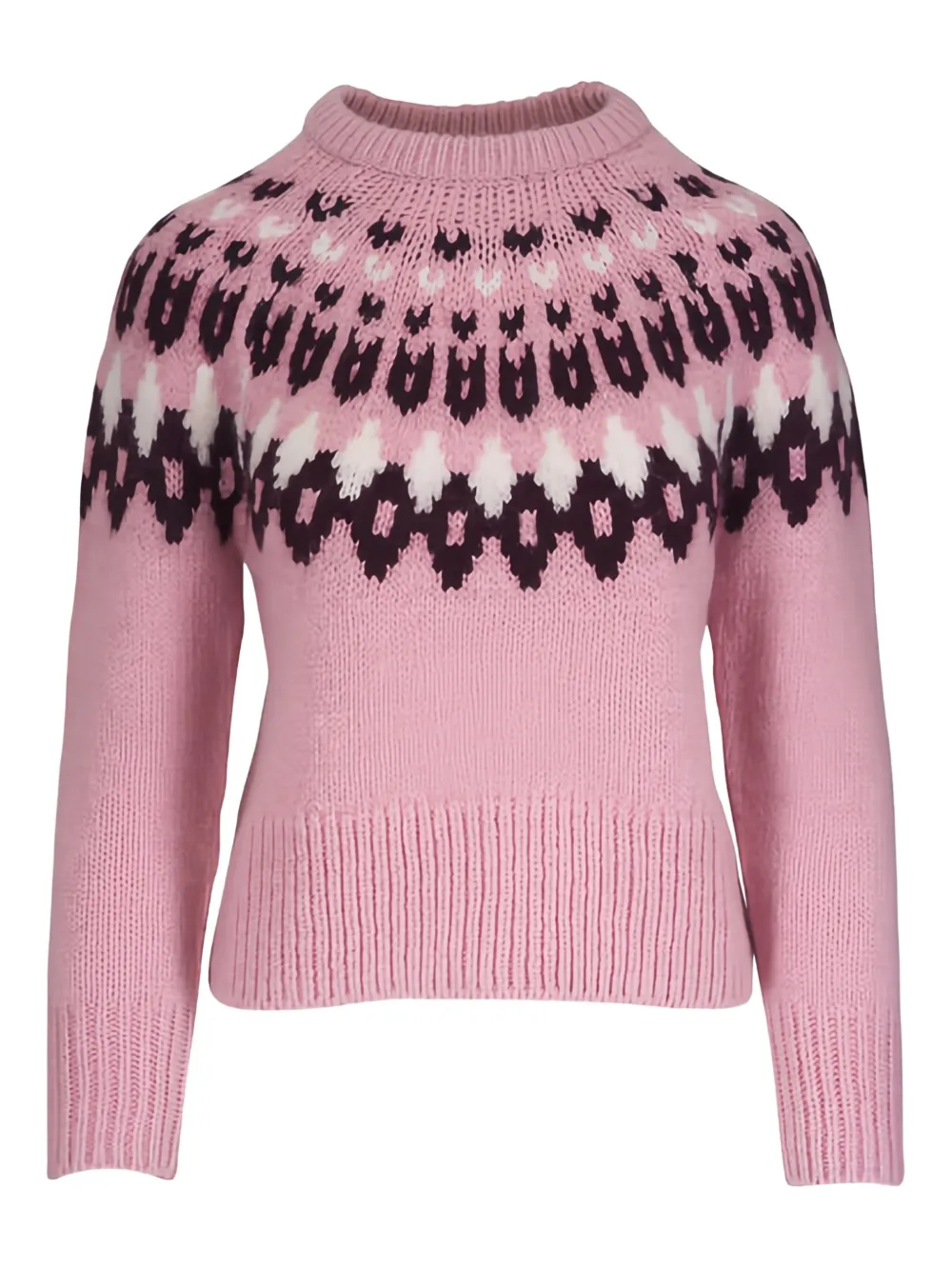 Veronica Beard Anne fairisle puff-sleeve sweater - Rosa