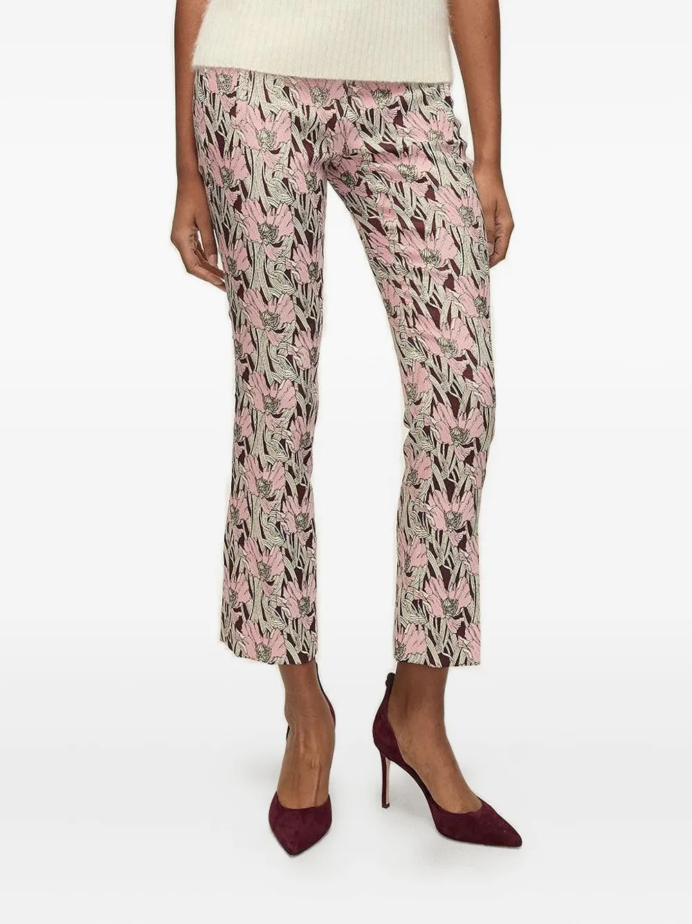 Veronica Beard Arte Kick-flare Pant In Raisin Multi In Pink
