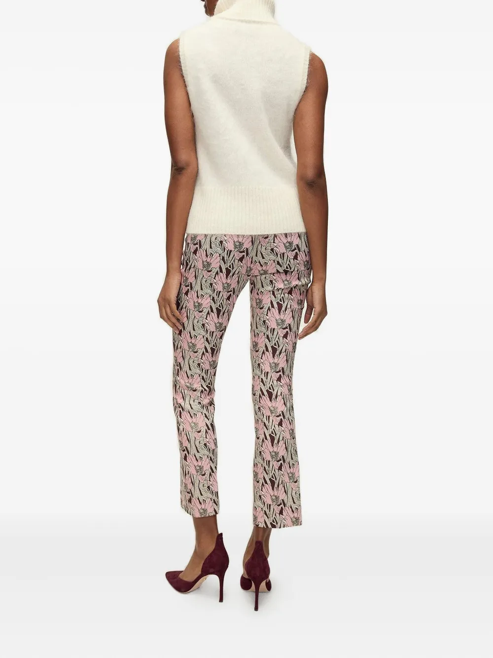 Veronica Beard Arte Kick-flare Pant In Raisin Multi In Pink