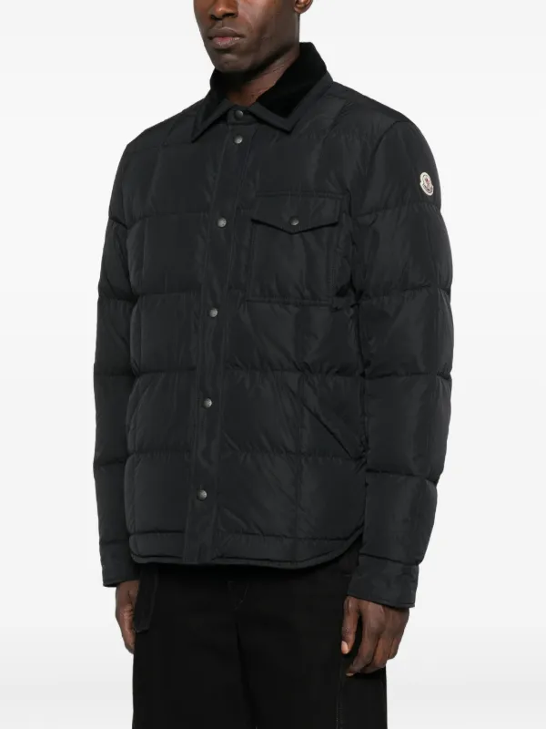 Moncler コーデュロイカラー キルティングジャケット | ブラック Moncler コーデュロイカラー キルティングジャケット | ブラック