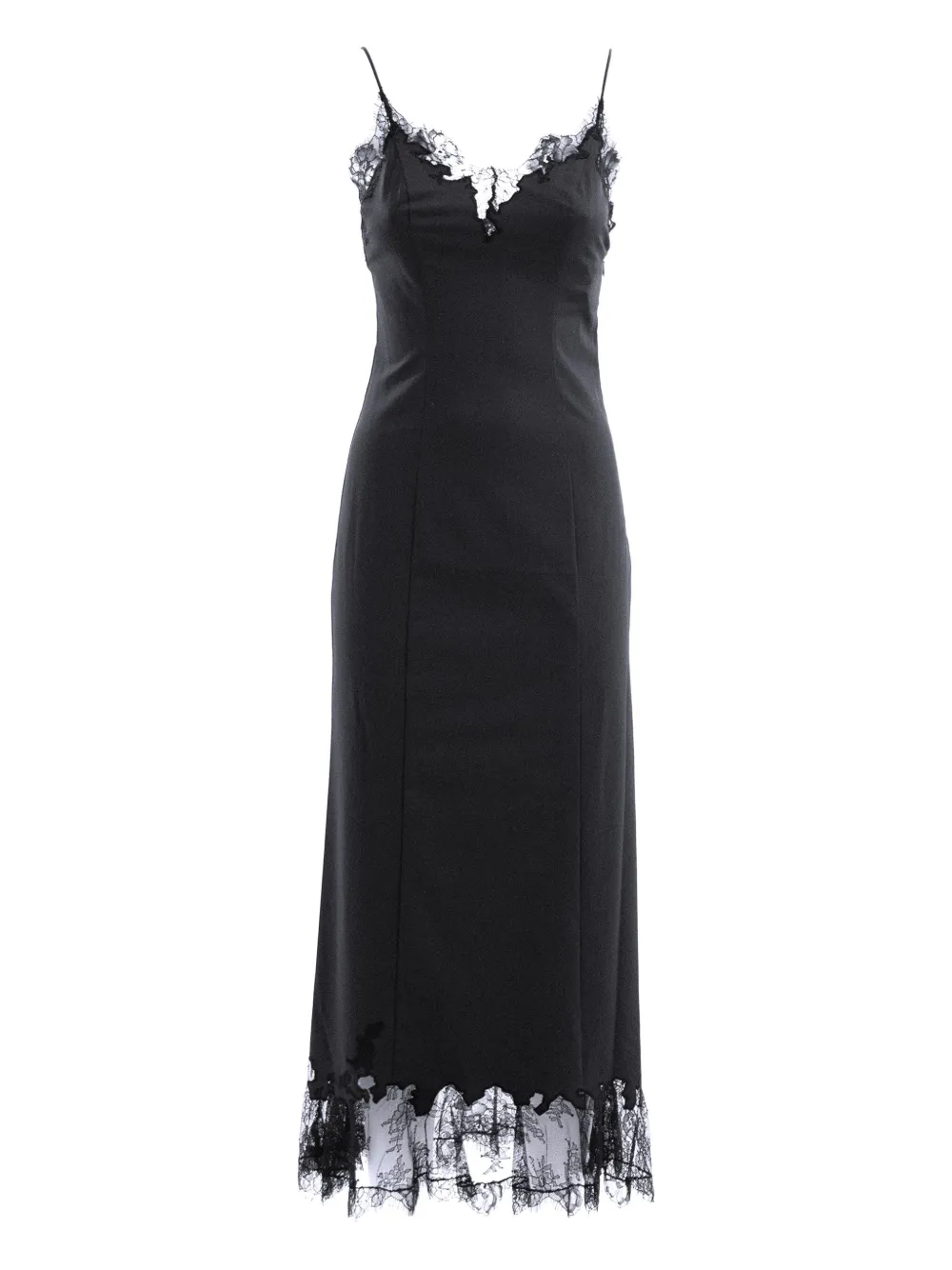 STAUD lace trim maxi dress - Nero