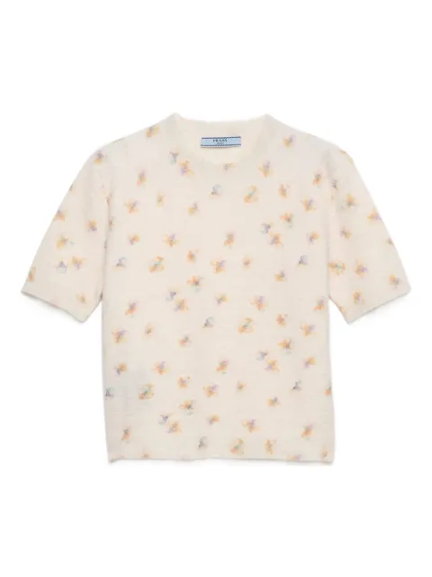 Prada playera con motivo floral