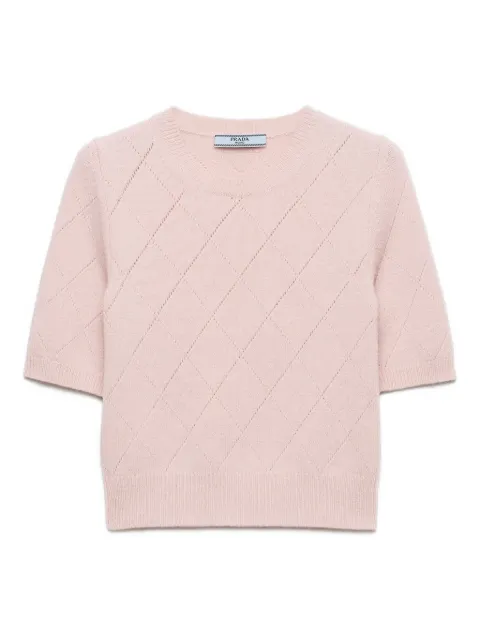 Prada diamond-pattern short-sleeved sweater