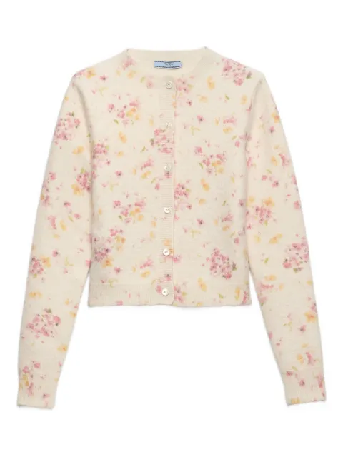 Prada floral-pattern cardigan