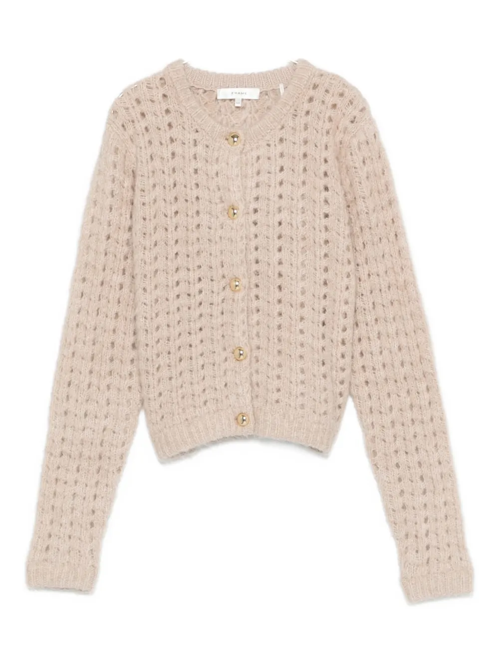 Frame Cable-knit Cardigan In Neutral