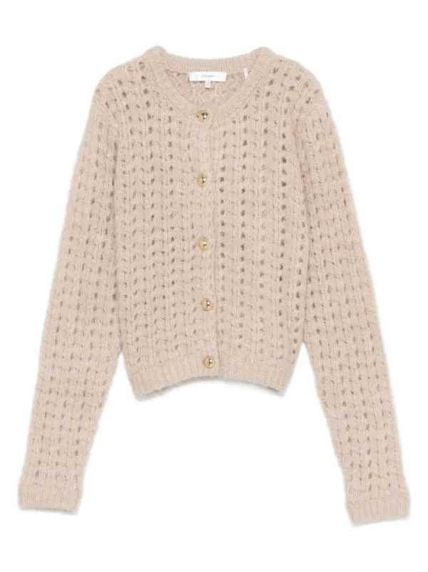 Frame Cable-knit Cardigan in Neutrals
