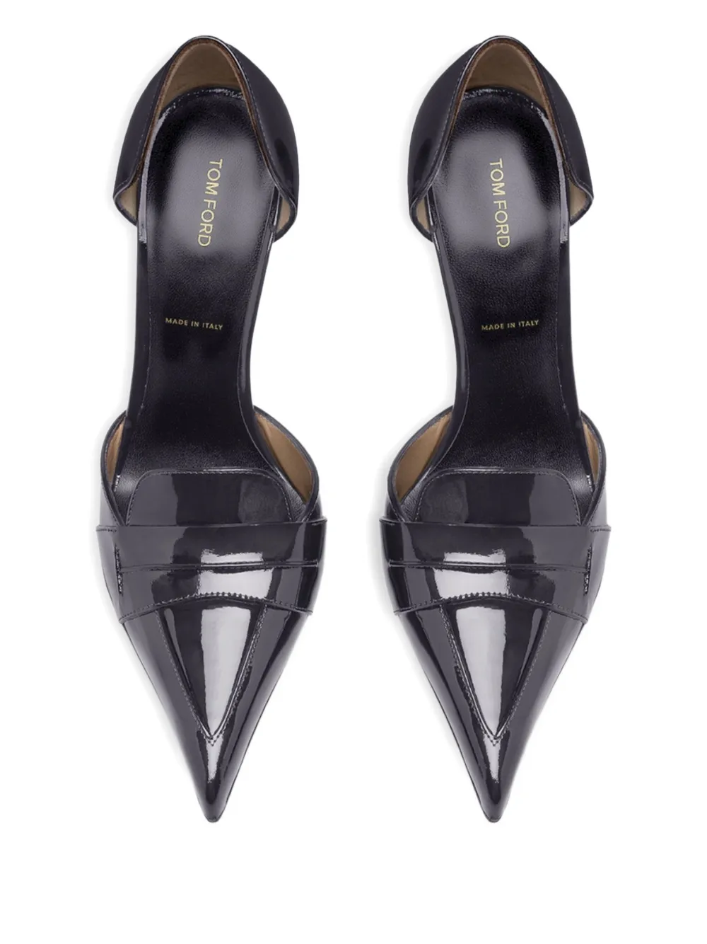 TOM FORD 105 mm EVA D'ORSAY patent leather pumps Black