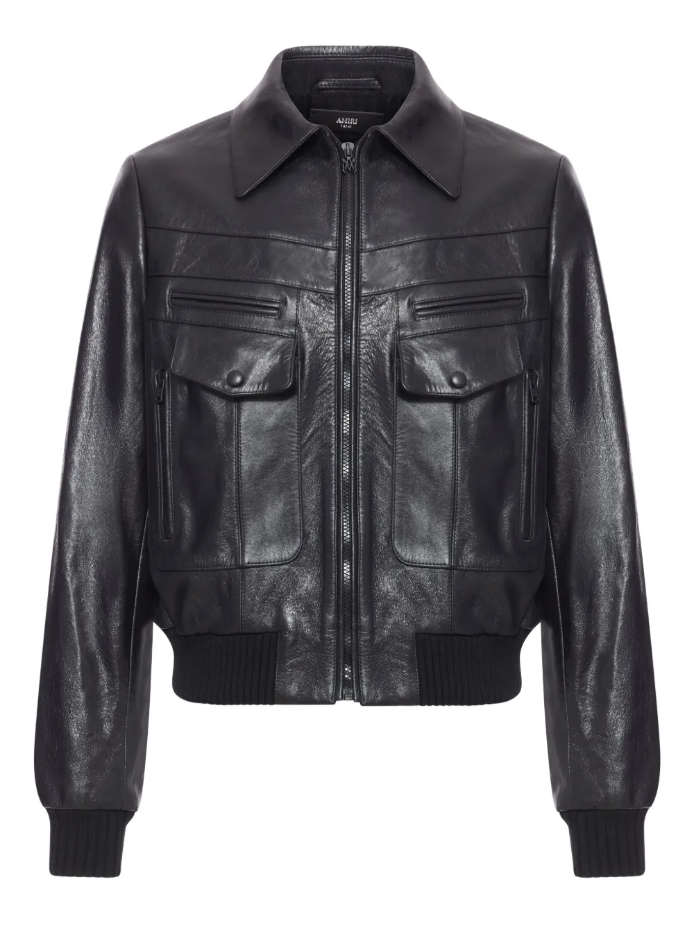 AMIRI multi-pockets leather jacket | Black | Image 1