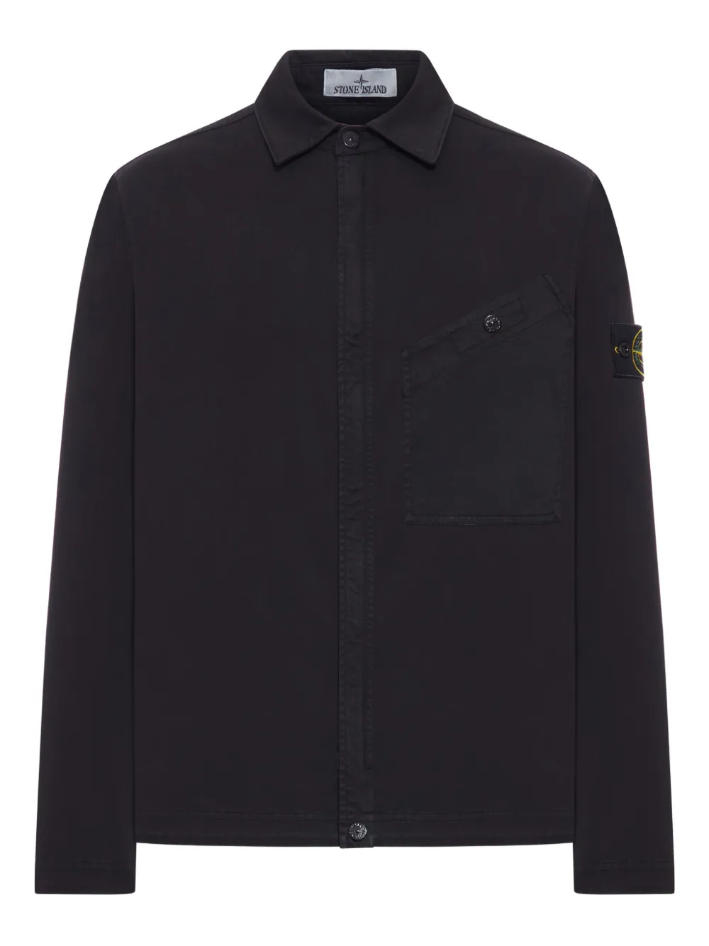 Stone Island バッジポケット シャツ - ブラック Stone Island バッジポケット シャツ - ブラック