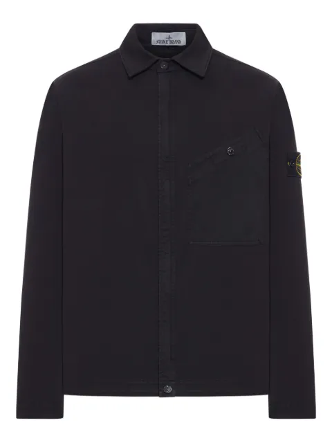 Stone Island badge-pocket cotton shirt