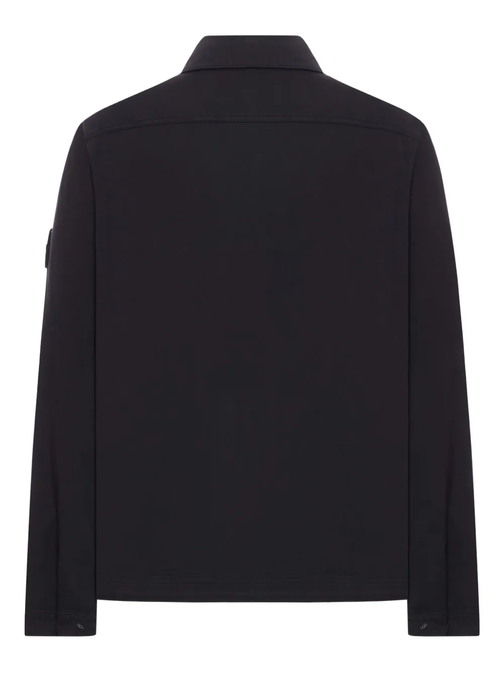 Stone Island badge-pocket cotton shirt - Zwart