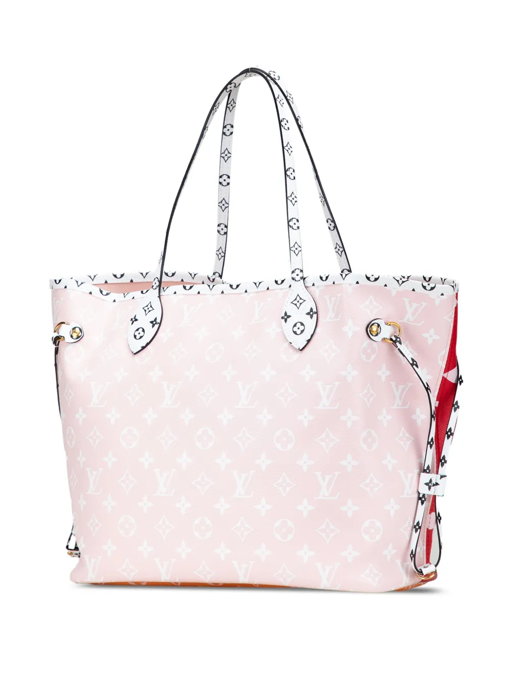 Pre-owned Louis Vuitton 2019 Monogram Giant Neverfull Mm Tote Bag In Red