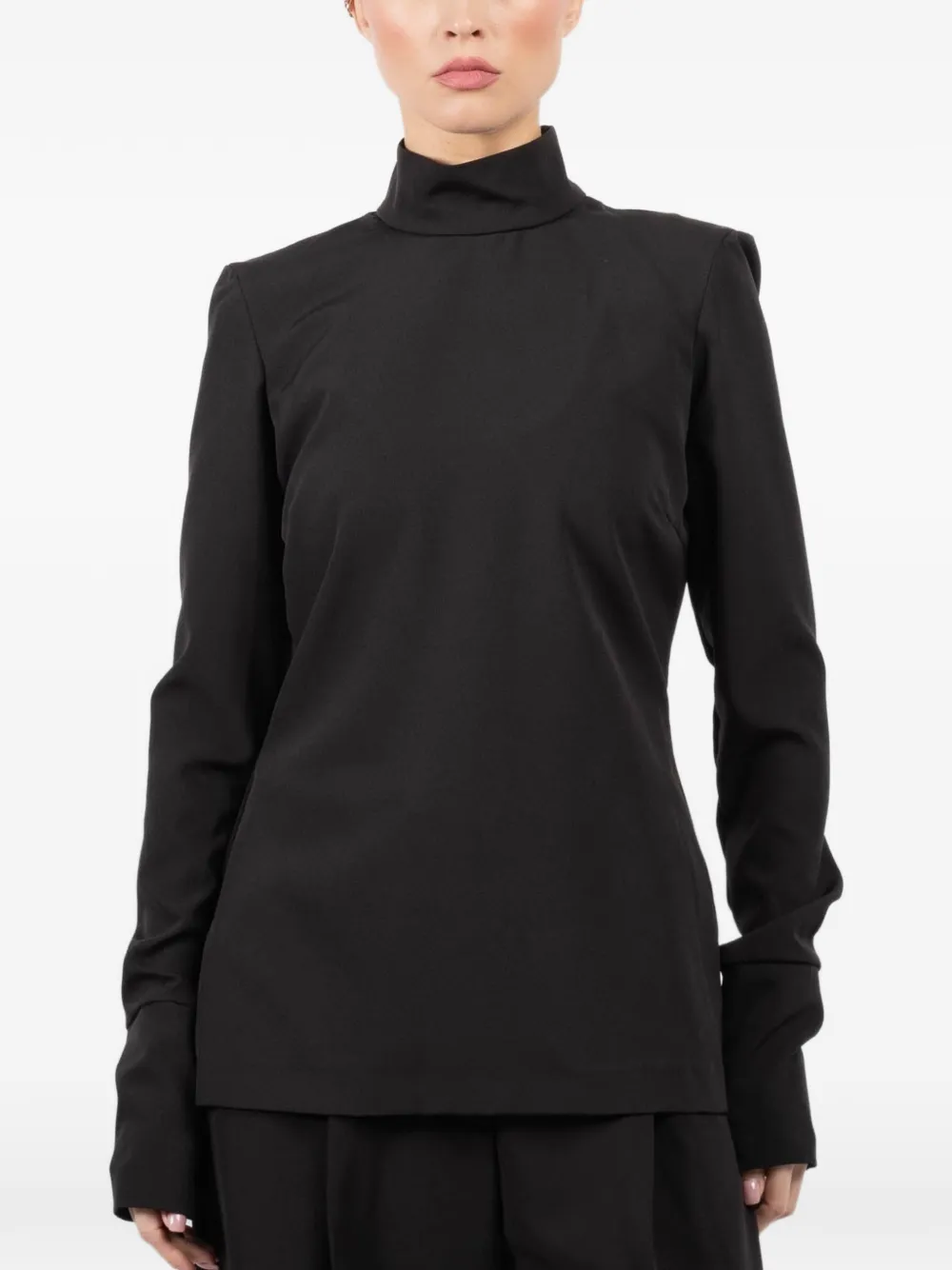 THELATEST roll-neck long-sleeve rear-zip top - Nero