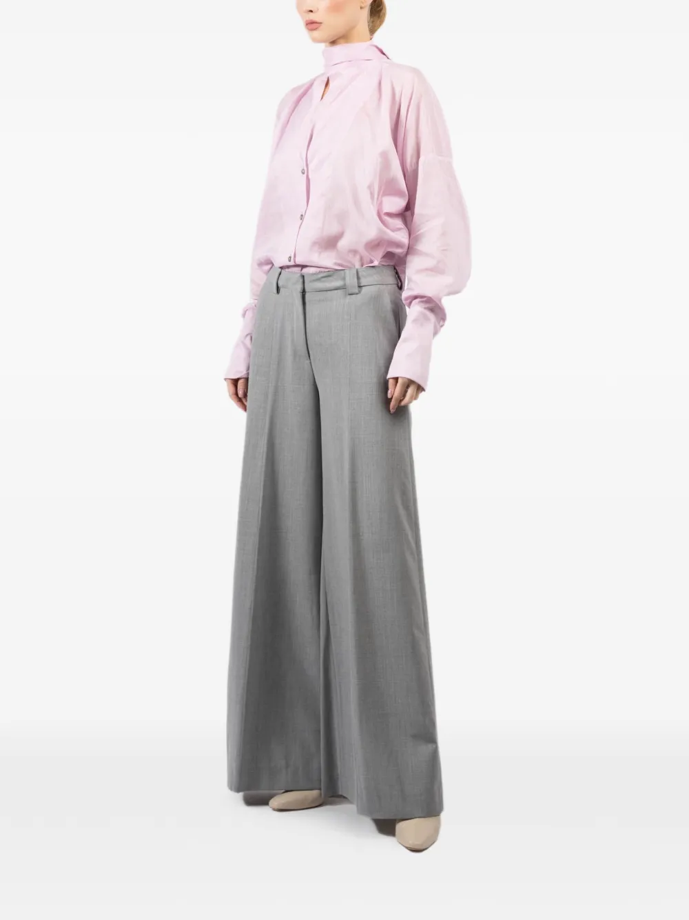  Thelatest Cecilia Bow-detail Buttoned Shirt - Pink 