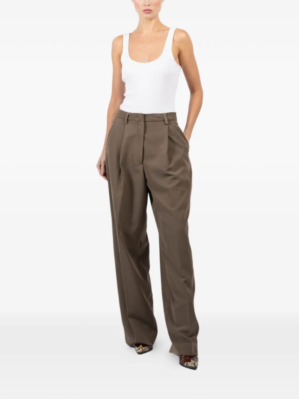 THELATEST C-Alex pleated trousers - Bruin