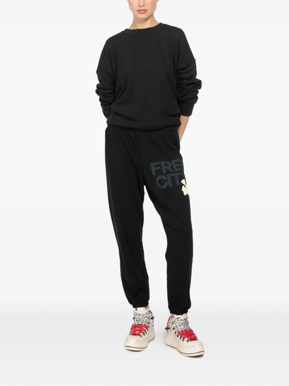 FreeCity logo trousers - Zwart