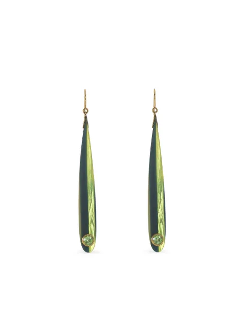 Mark Davis 18K yellow gold bakelite peridot earrings