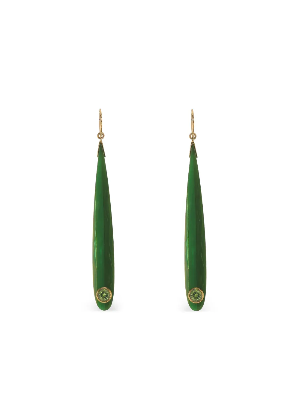 Mark Davis Peridot Bakelite Drop Earrings In Green