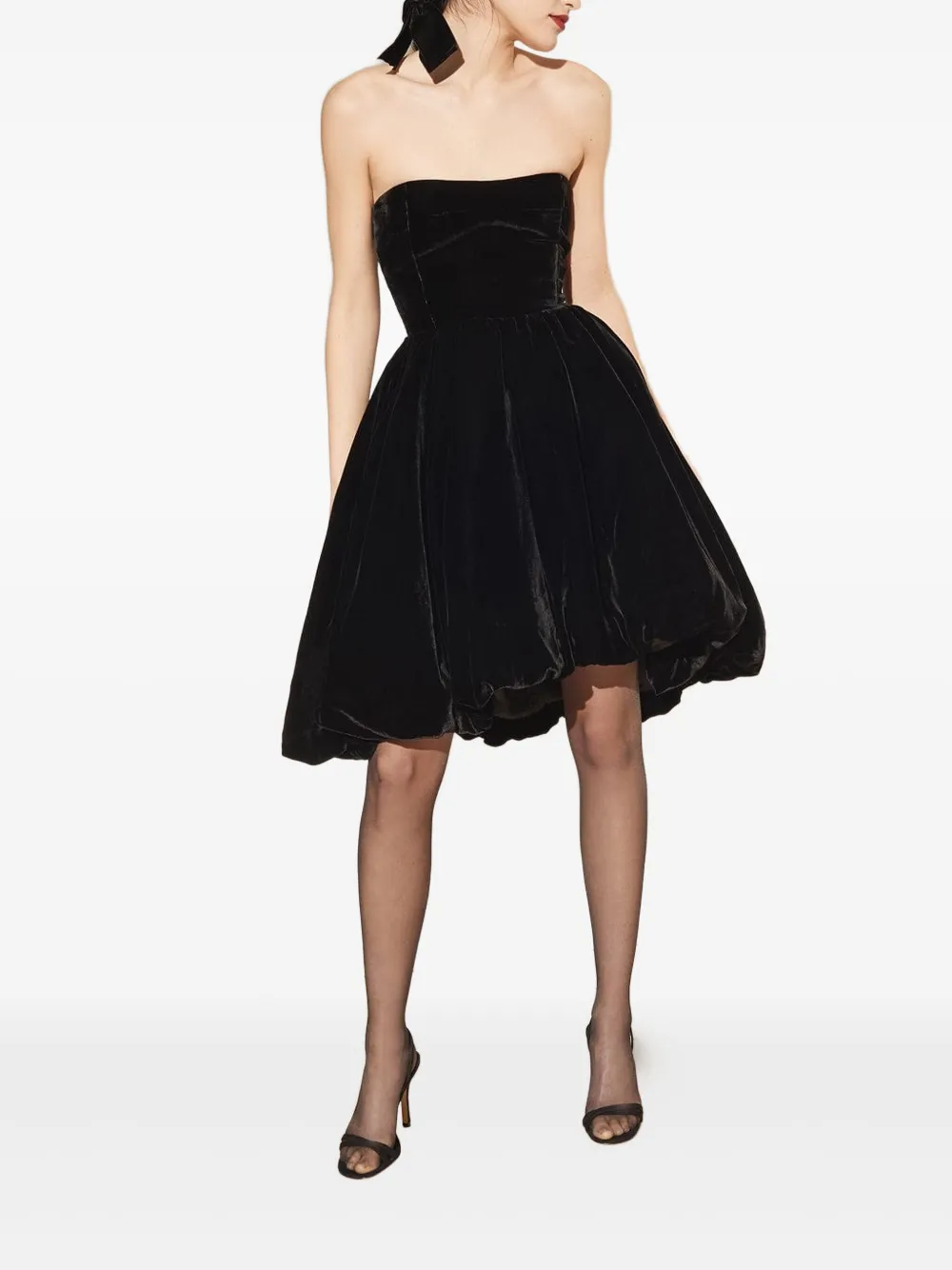 Cara Cara Veronica Strapless Bubble Mini Dress In Black