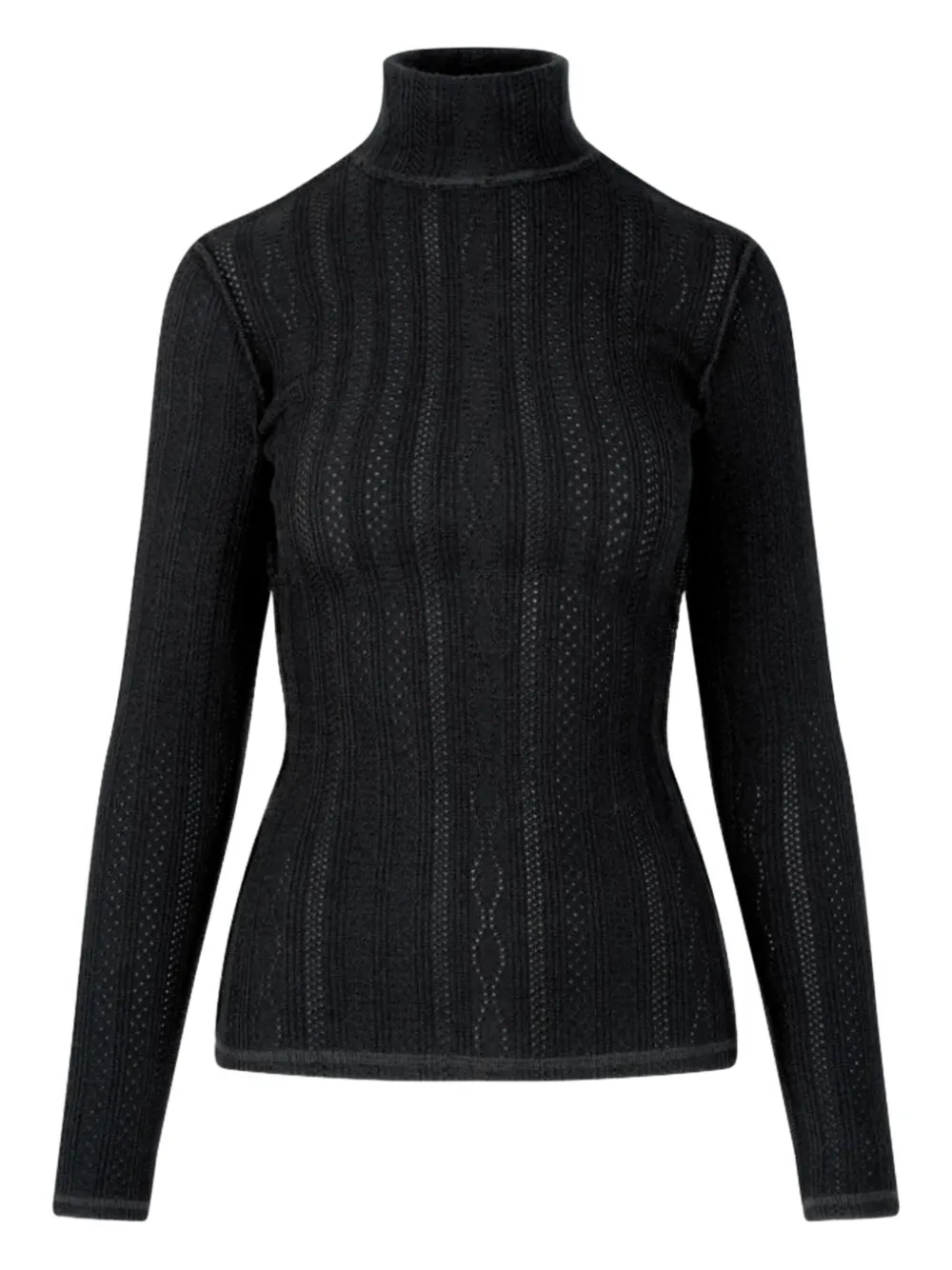 Smythe Knitted Turtleneck Sweater In Black