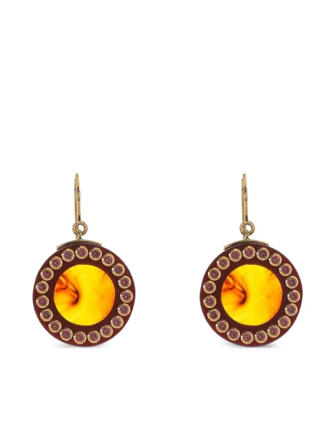 Mark Davis 18K yellow gold Garnet Bakelite earrings