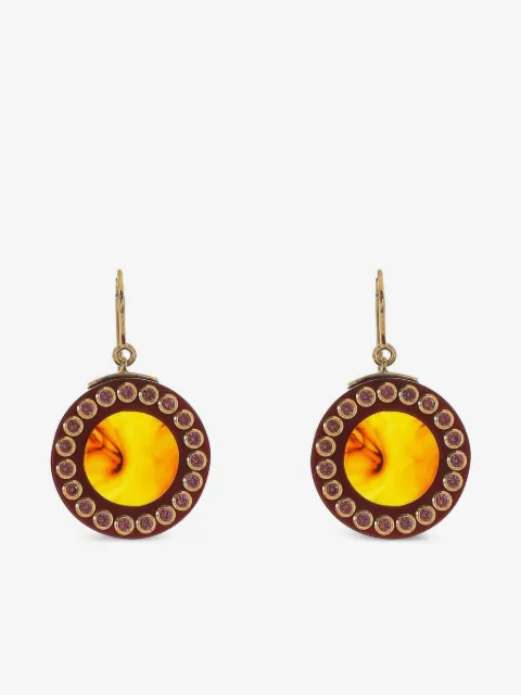 Mark Davis 18K yellow gold Garnet Bakelite earrings