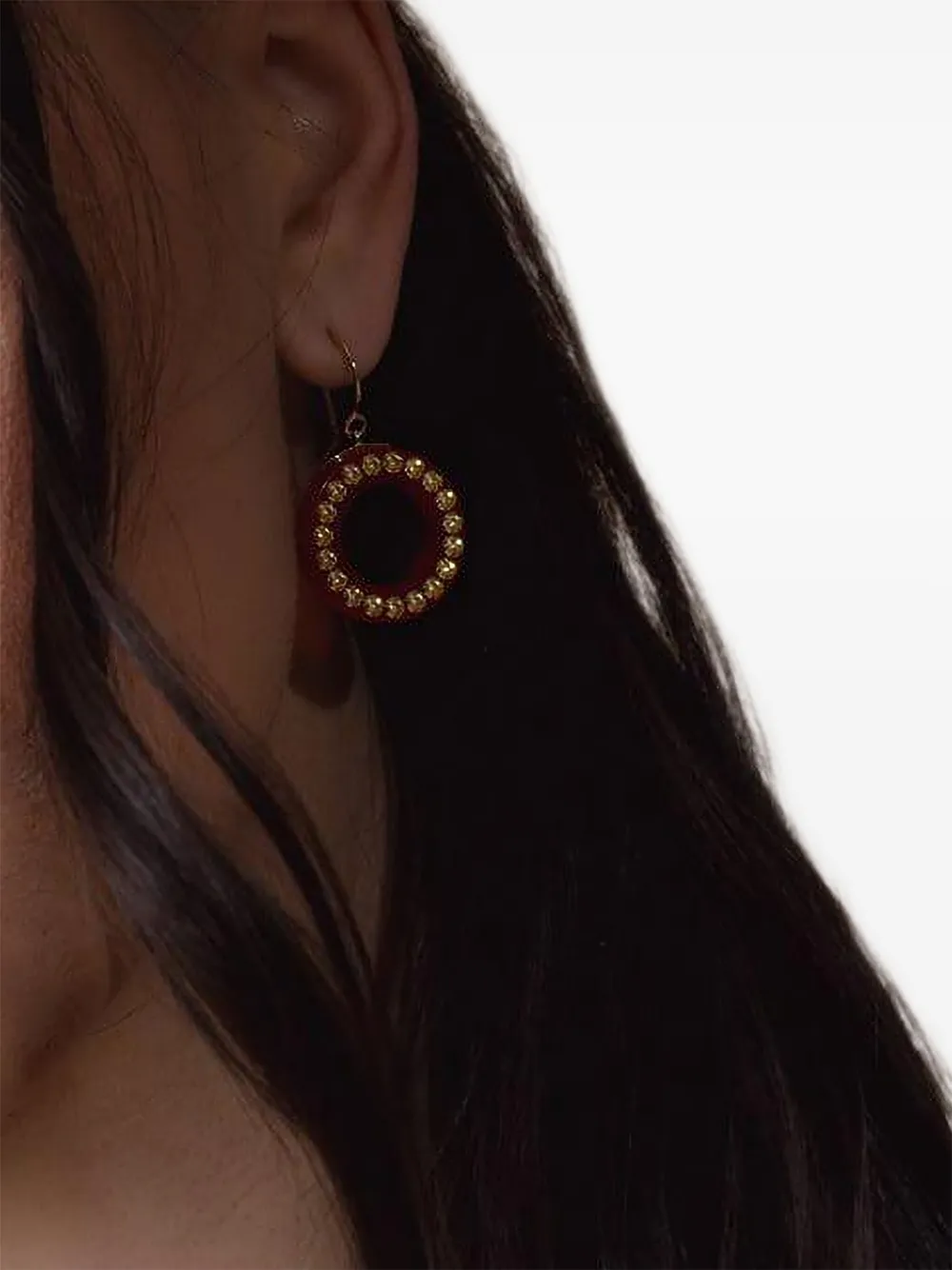 Mark Davis 18k Yellow Gold Bakelite Earrings In Multi