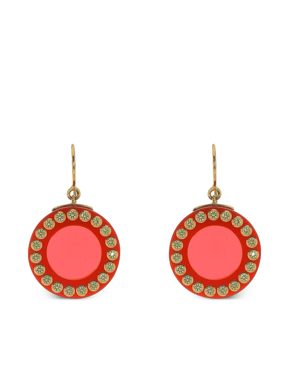 Mark Davis 18k Yellow Gold Bakelite Earrings In Multi