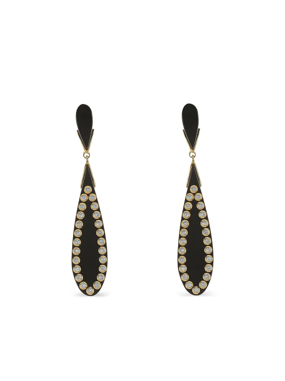 Mark Davis White Sapphire Bakelite Drop Earrings In Black