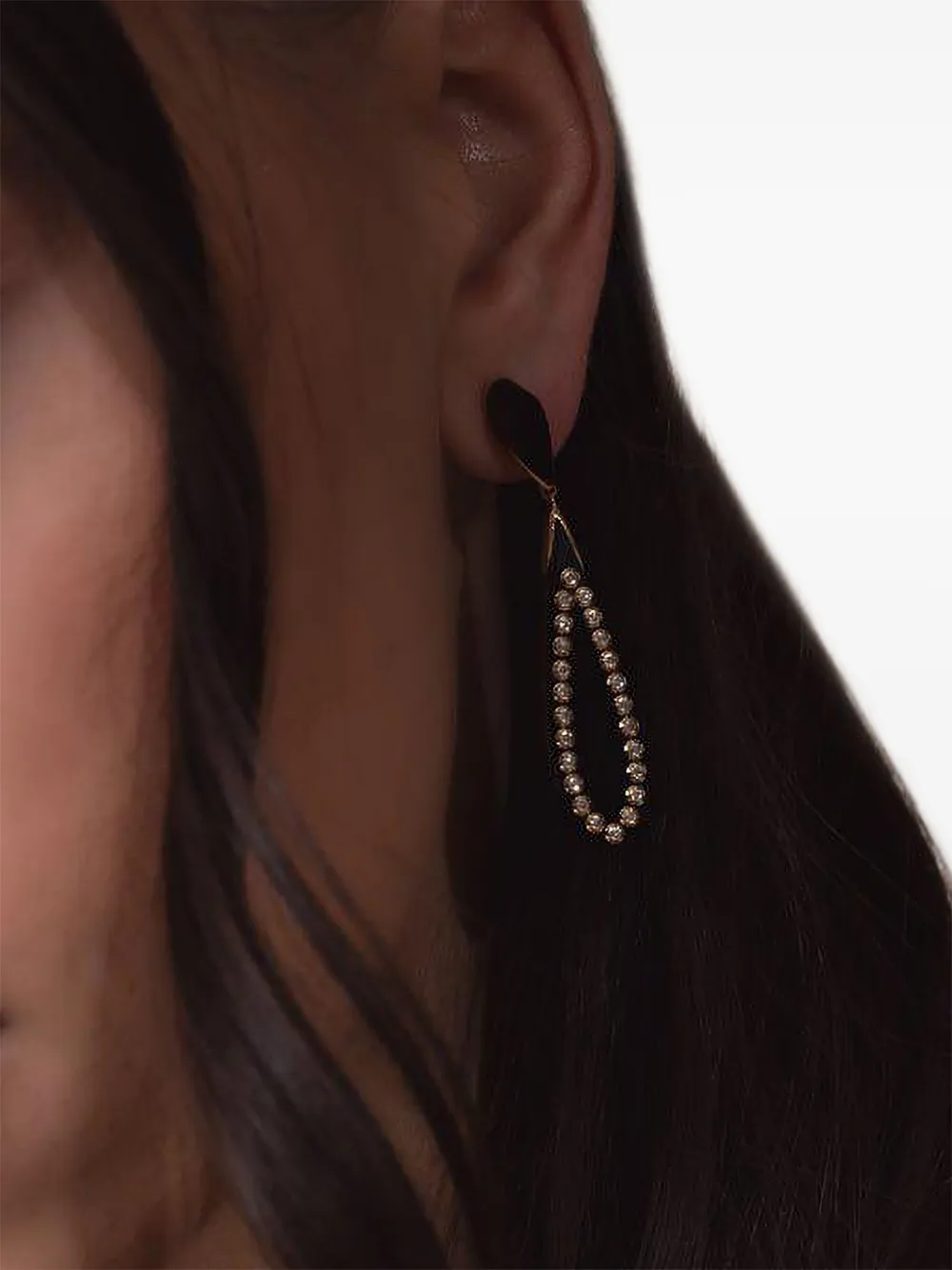Mark Davis White Sapphire Bakelite Drop Earrings In Black