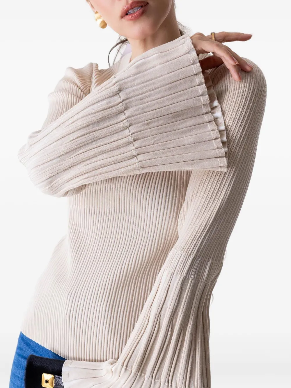 Simkhai Aris geplooide top met klokmouwen Beige