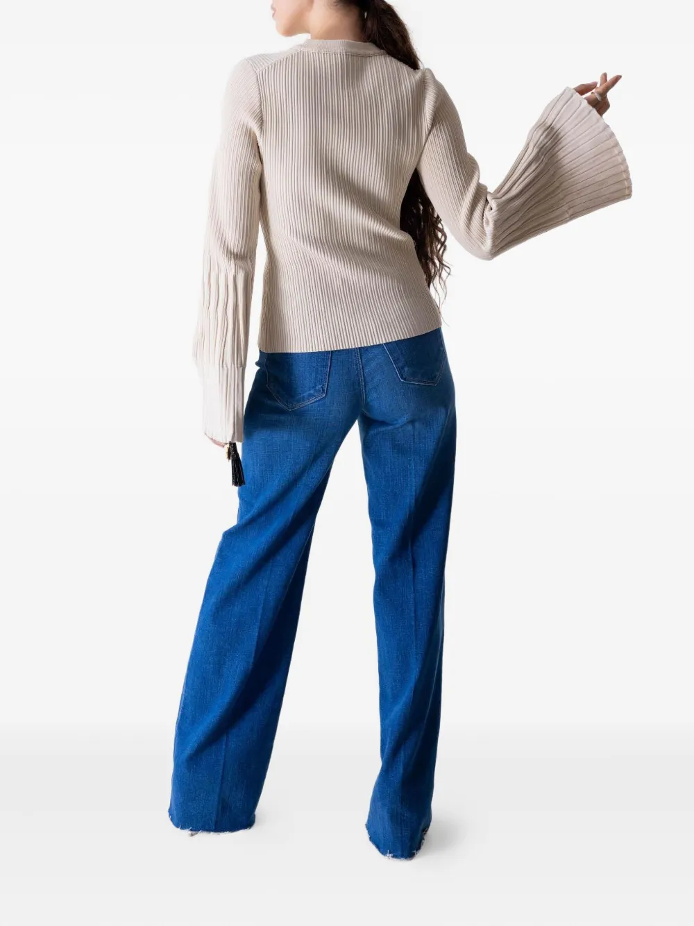 Simkhai Aris geplooide top met klokmouwen Beige
