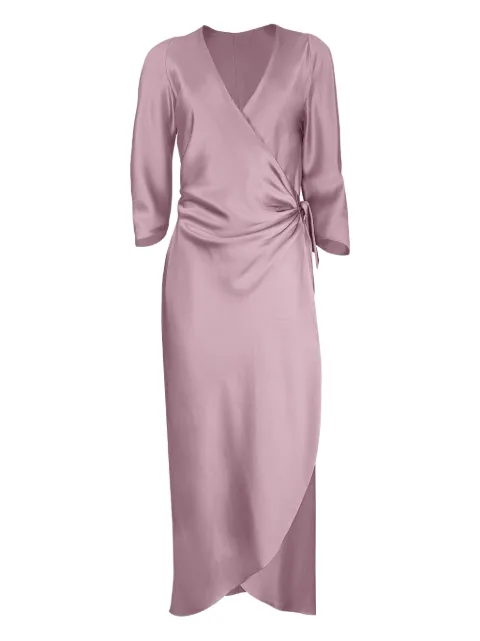 Peter Cohen wrap-tie three-quarter sleeve midi dress