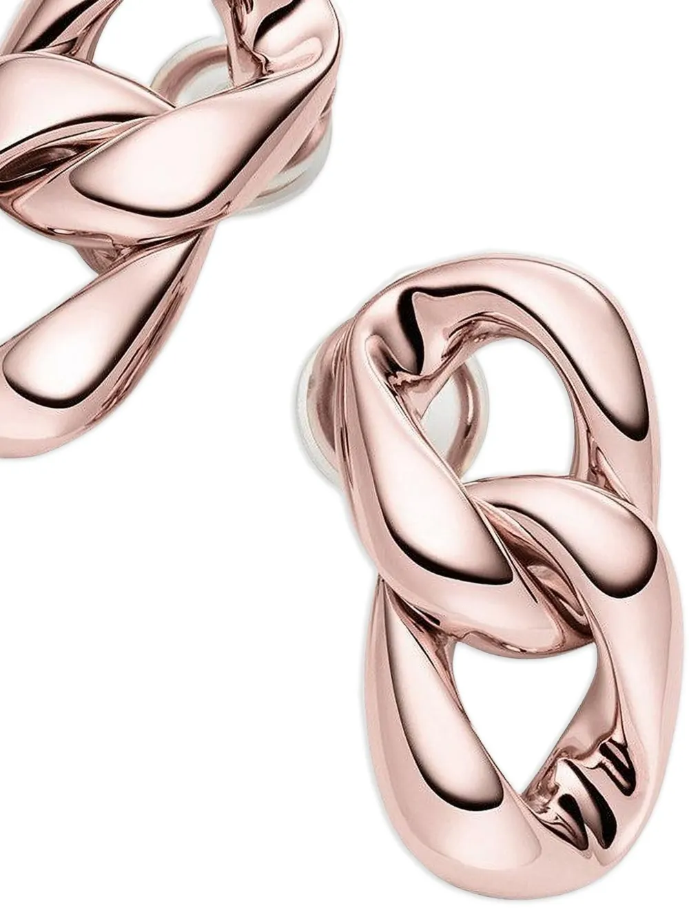 Isabelle Fa 18k Rose Gold Caresse Chain Earrings In Gold