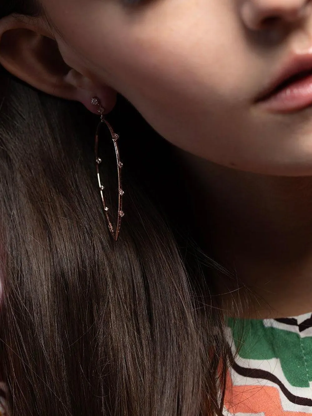 Mattia Cielo Rose Gold Diamond Drop Earrings In Gold