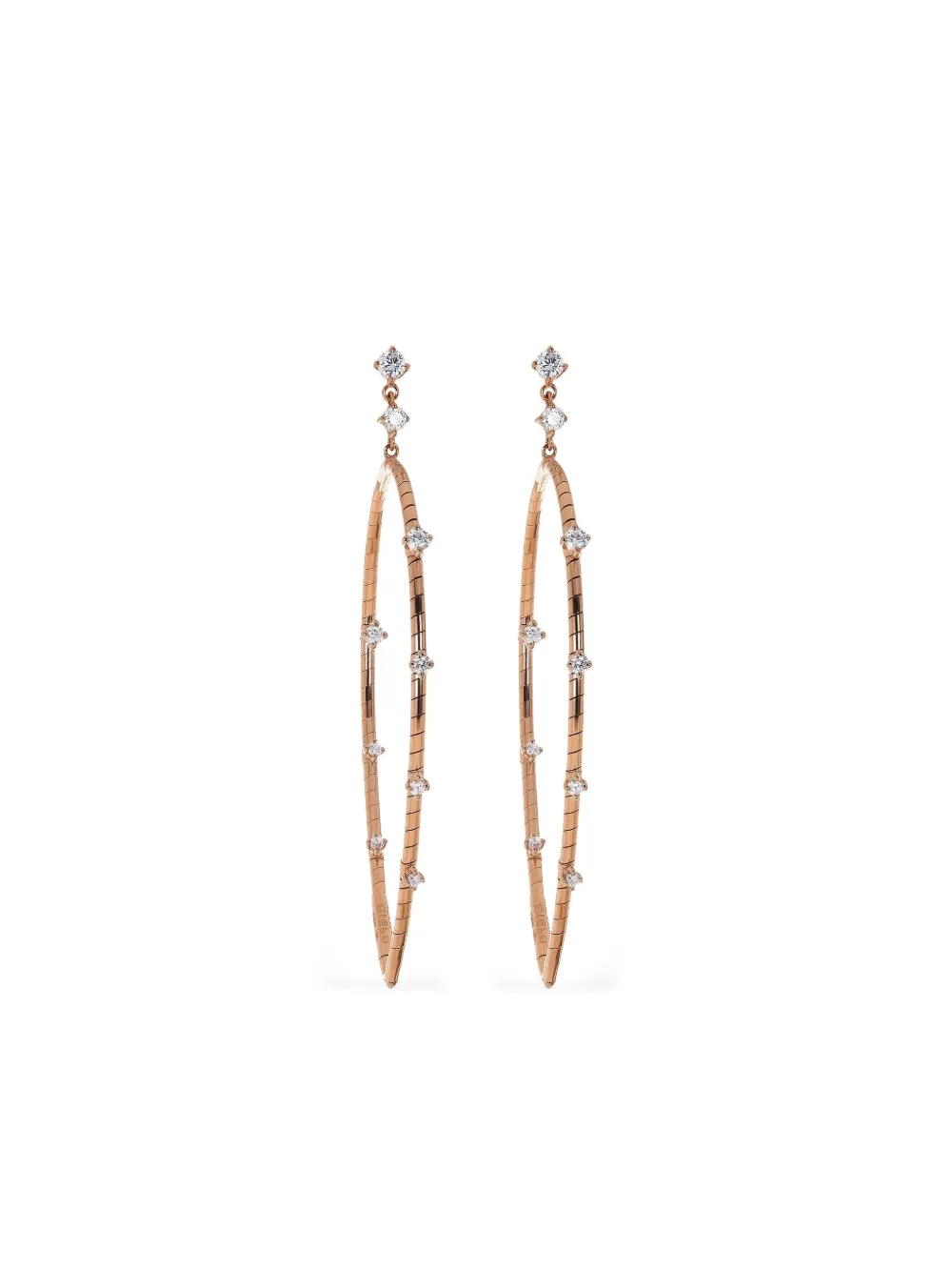 Mattia Cielo Rose Gold Diamond Drop Earrings In Gold