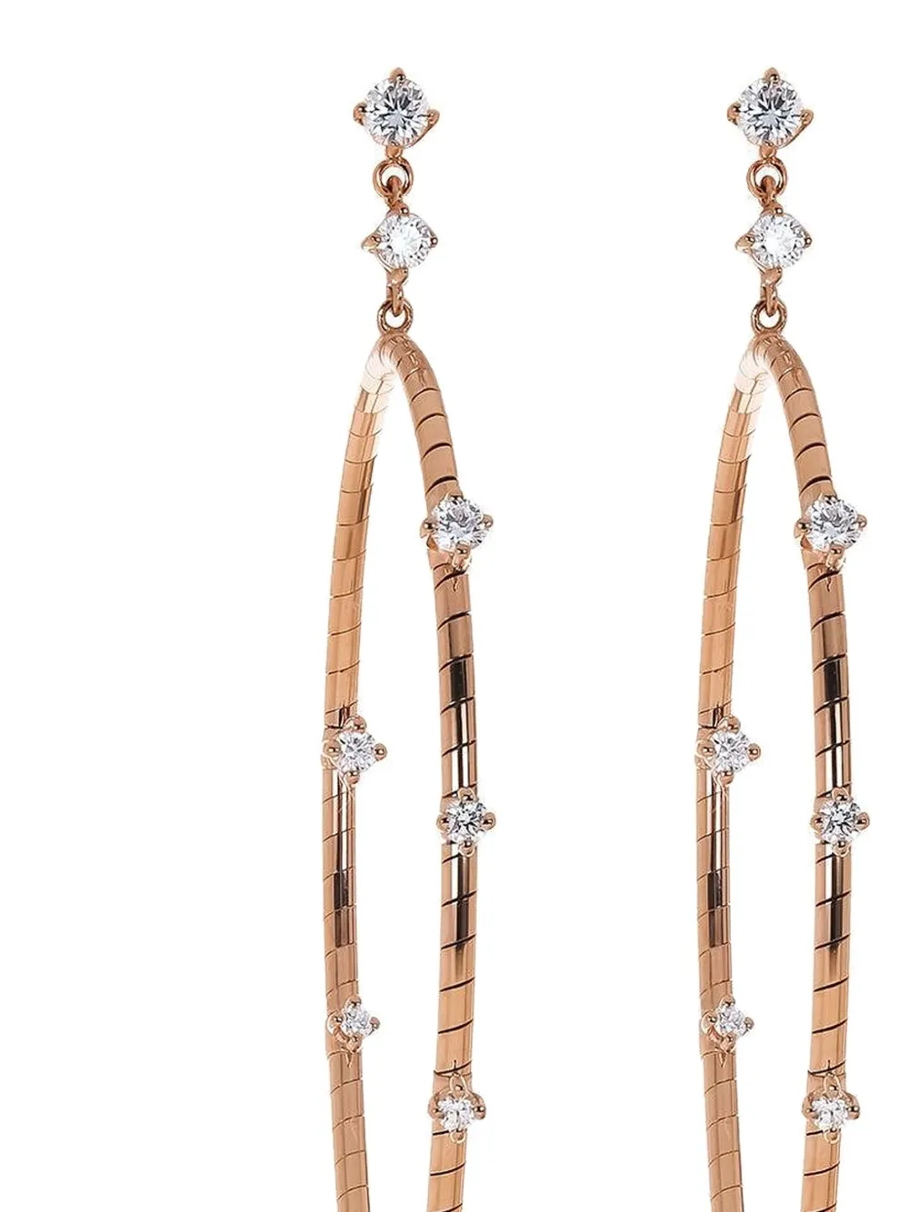 Mattia Cielo Rose Gold Diamond Drop Earrings In Gold