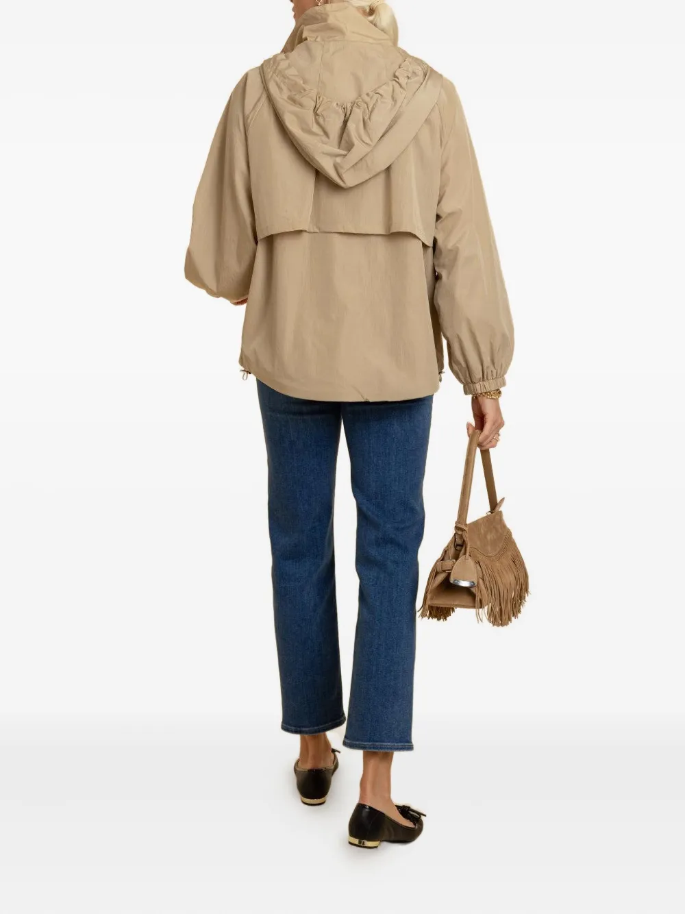 Max Mara Jack met capuchon en trekkoord Beige