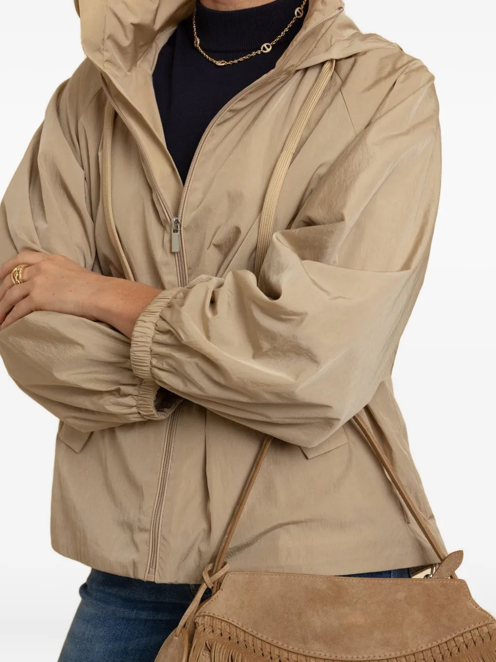 Max Mara Jack met capuchon en trekkoord Beige
