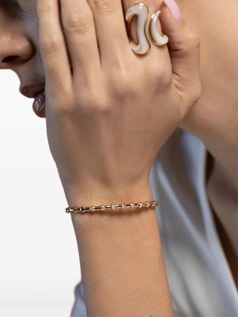  Sidney Garber 18k Yellow Gold Holly Diamond Bracelet 