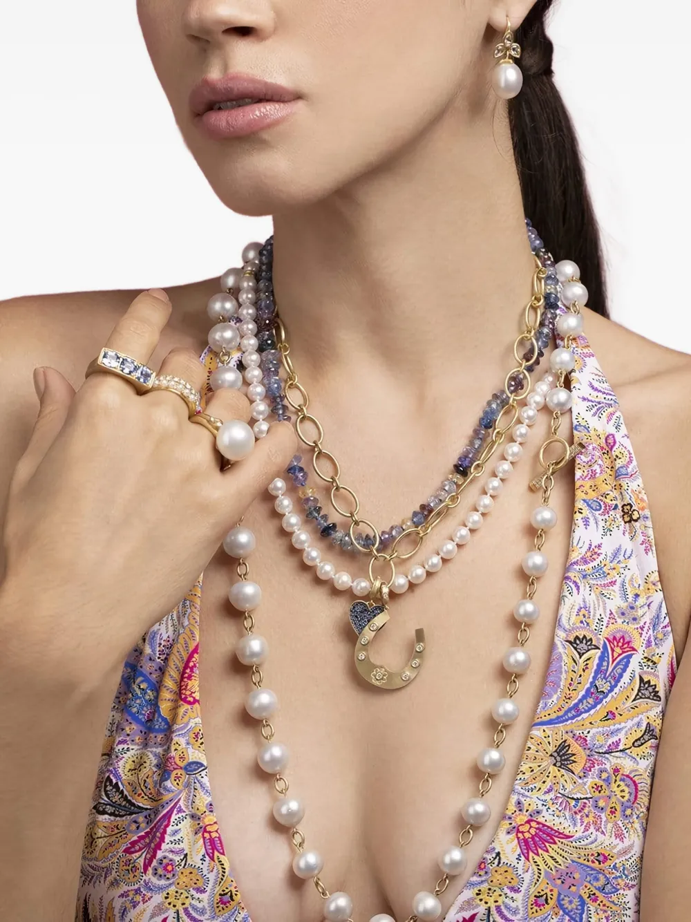 Leigh Maxwell Pearl Drop Earrings In Brown